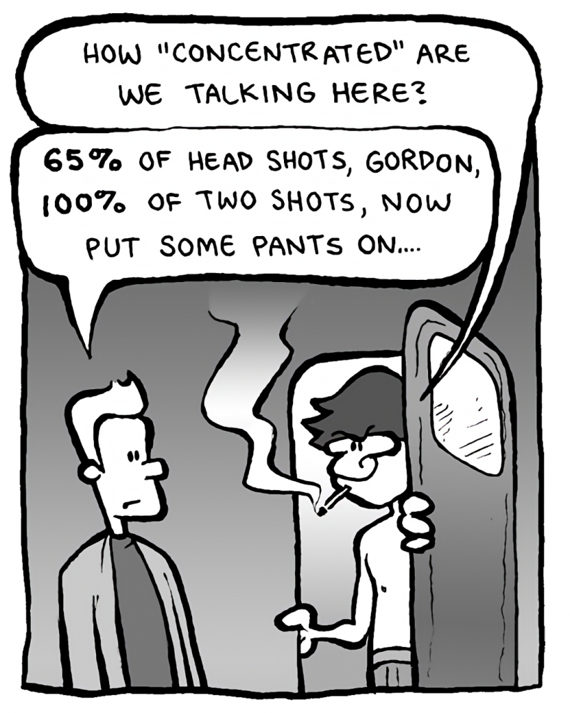 GORDON CRANWICK: How "concentrated" are we talking?
AGENT: 65% of head shots, Gordon, 100% of two shots, now put some pants on....
